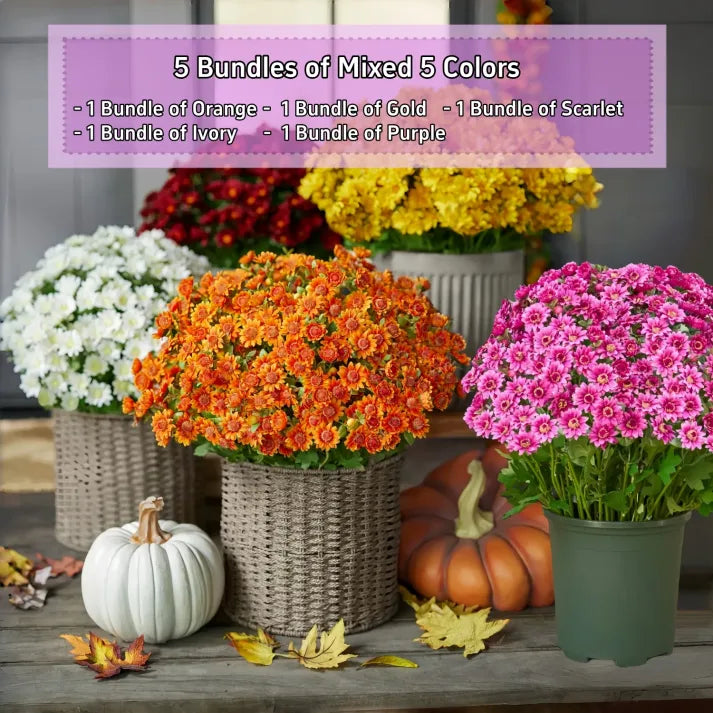 💥Last Day Each : 60%OFF🔥- Artificial Outdoor Sunset Mums Flowers - Waterproof, Windproof