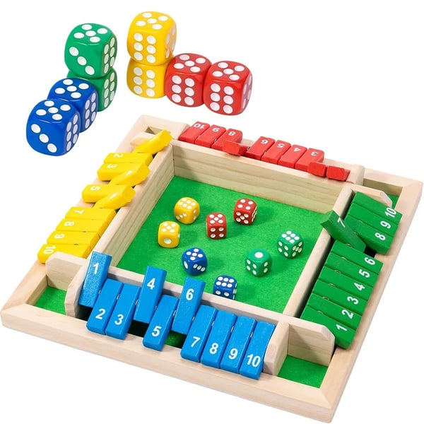 🏆🎁 Wooden Shut the Box Game – Family Party Dice Game for Kids & Adults | Math & Strategy Fun
