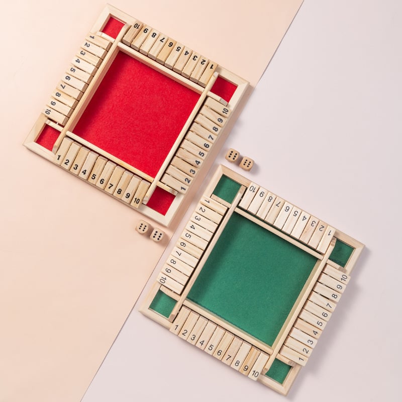 🏆🎁 Wooden Shut the Box Game – Family Party Dice Game for Kids & Adults | Math & Strategy Fun