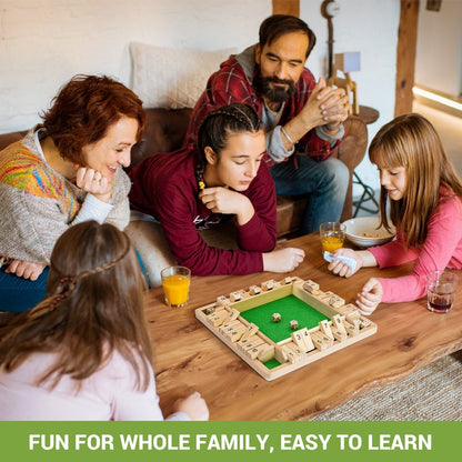 🏆🎁 Wooden Shut the Box Game – Family Party Dice Game for Kids & Adults | Math & Strategy Fun